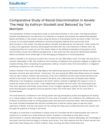 Racial Discrimination in ‘The Help’ and ‘Beloved’
