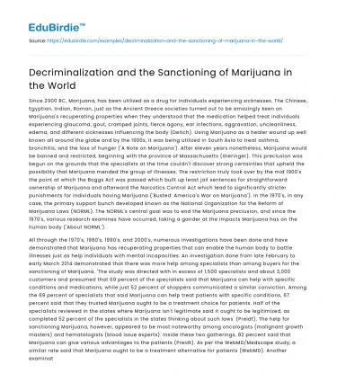 The Global Shift: Decriminalization and Regulation of Marijuana