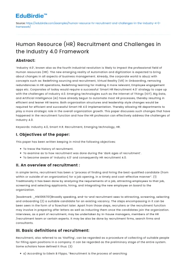 HR Recruitment Challenges in Industry 40