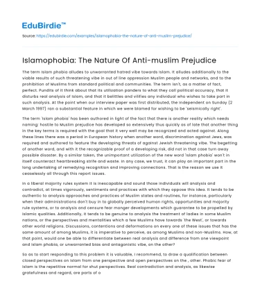 The Roots of Anti-Muslim Sentiment