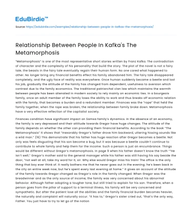 Dynamics of Interpersonal Bonds in Kafka’s The Metamorphosis