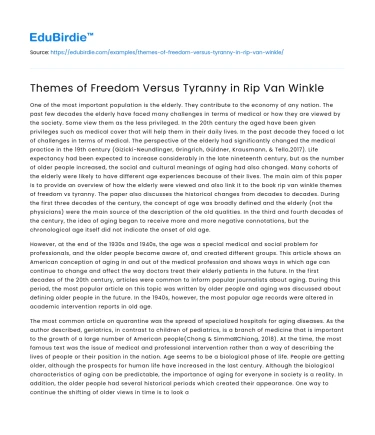Themes of Freedom Versus Tyranny in Rip Van Winkle