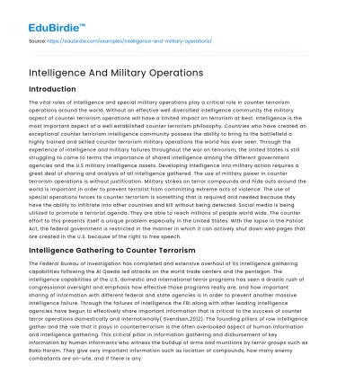 Intelligence And Military Operations