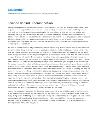 Science Behind Procrastination