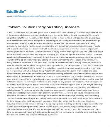 The Challenges of Eating Disorders