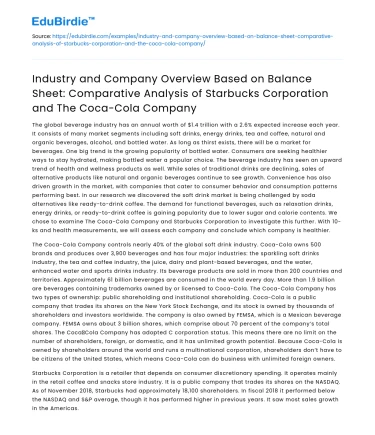 Starbucks vs Coca-Cola: Balance Sheet Comparative Analysis