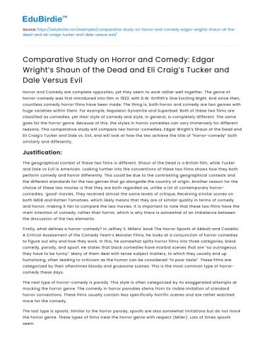 Comparative Study: Shaun of the Dead vs Tucker and Dale vs Evil