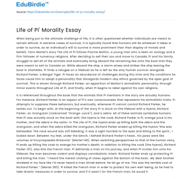 Life of Pi’ Morality Essay
