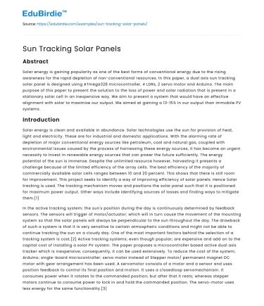 Sun Tracking Solar Panels
