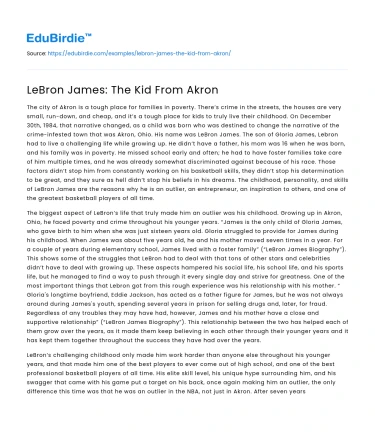 LeBron James: The Kid From Akron