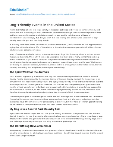 Dog-Friendly Events in the United States