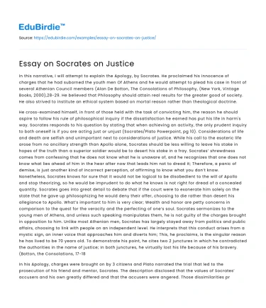 Essay on Socrates on Justice