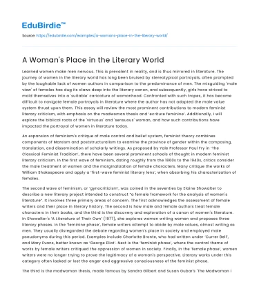 A Woman’s Place in the Literary World