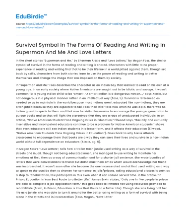Survival Symbol in Superman and Me and Love Letters