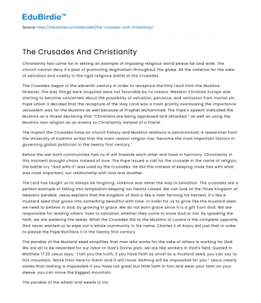 The Crusades And Christianity