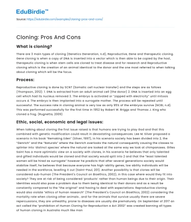 Cloning: Pros And Cons