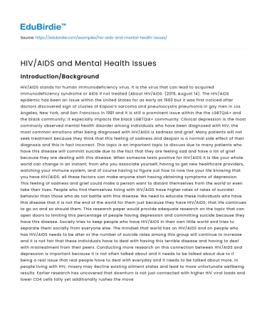 The Interplay of HIV/AIDS and Mental Health