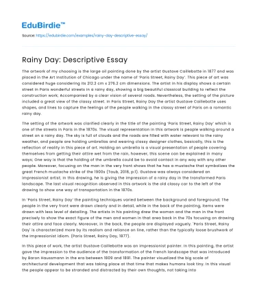 Rainy Day: Descriptive Essay
