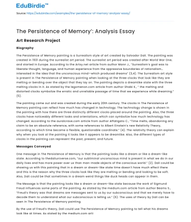 The Persistence of Memory’: Analysis Essay