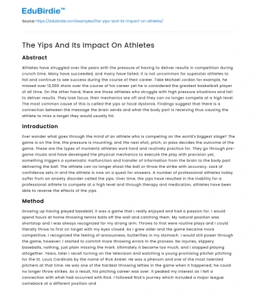 The Yips And Its Impact On Athletes