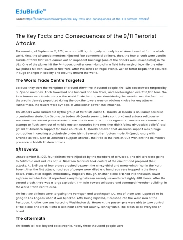 The Key Facts and Consequences of the 9/11 Terrorist Attacks