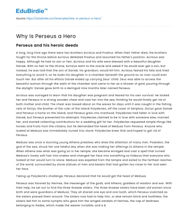 Why Is Perseus a Hero
