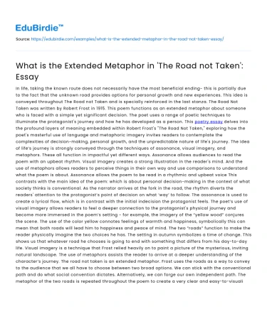 What is the Extended Metaphor in ‘The Road not Taken’: Essay