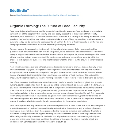 Organic Farming: The Future of Food Security