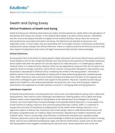 Death and Dying Essay
