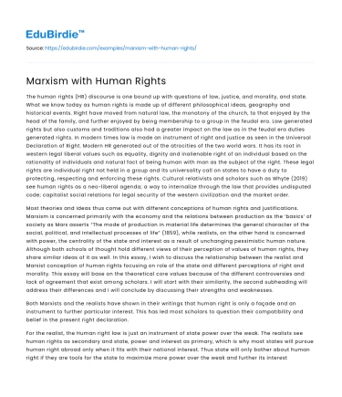 Marxism with Human Rights