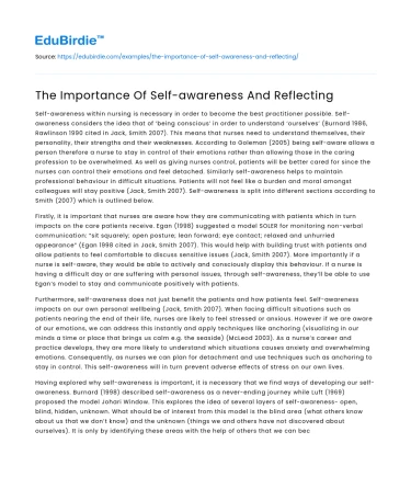 The Importance Of Self-awareness And Reflecting