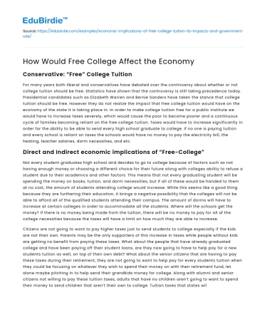 How Would Free College Affect the Economy