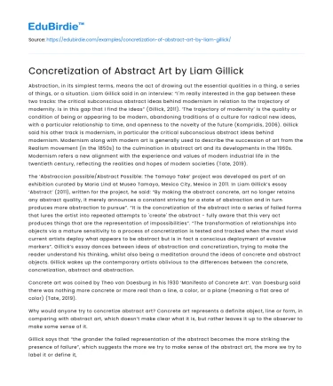 Concretization of Abstract Art by Liam Gillick