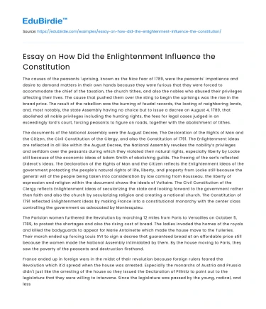 The Enlightenment’s Impact on Constitutional Development