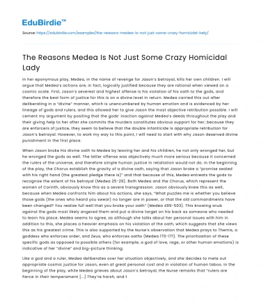 The Reasons Medea Is Not Just Some Crazy Homicidal Lady