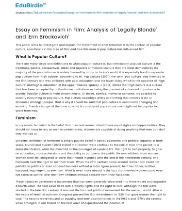 Feminism in Film: ‘Legally Blonde’ and ‘Erin Brockovich’ Analysis