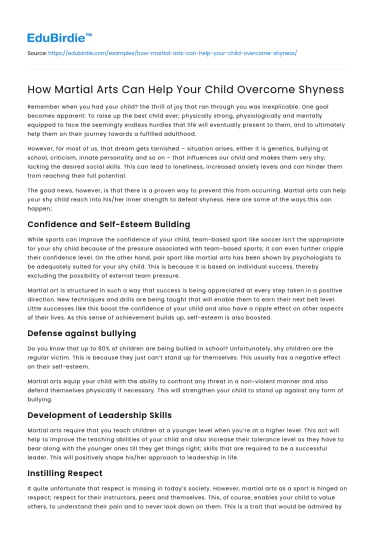 How Martial Arts Can Help Your Child Overcome Shyness