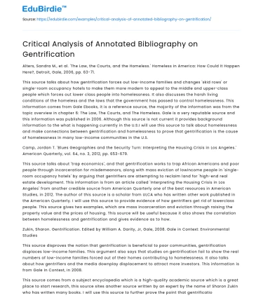 In-Depth Examination of Gentrification Bibliographies