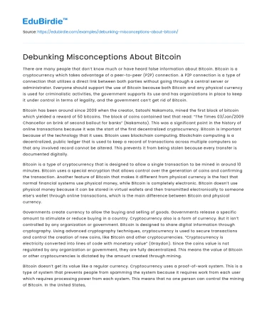 Debunking Misconceptions About Bitcoin