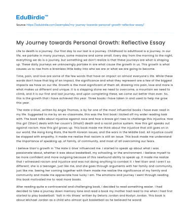 My Journey towards Personal Growth: Reflective Essay