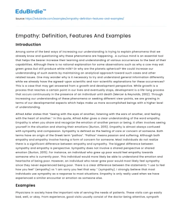 Empathy: Definition, Features And Examples