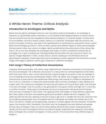 A White Heron Theme: Critical Analysis