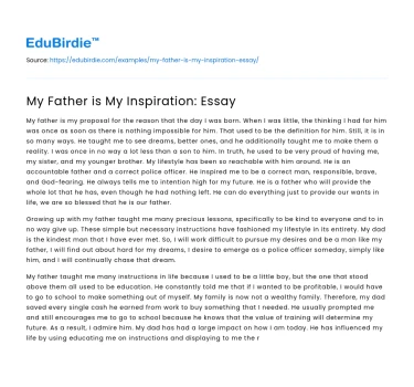 My Father is My Inspiration: Essay