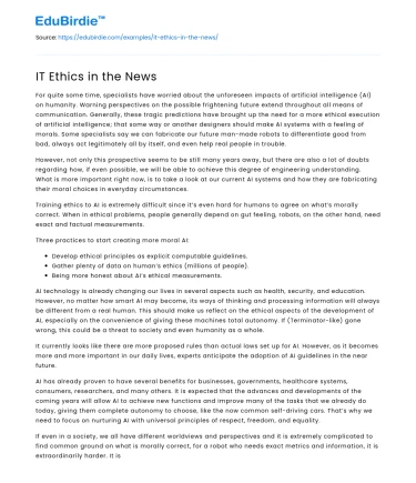 IT Ethics in the News