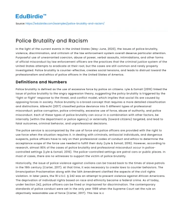 Police Brutality and Racism