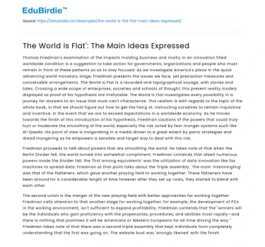 The Flattening of the World