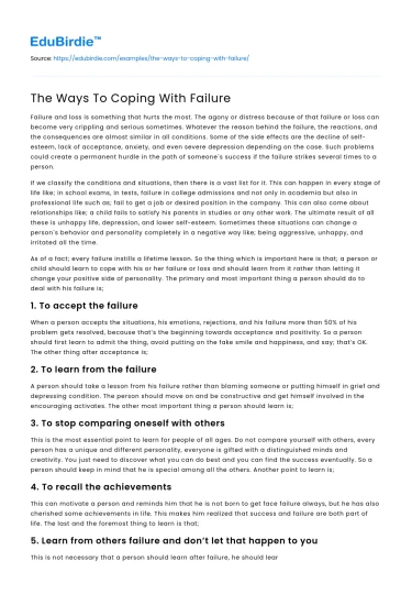The Ways To Coping With Failure