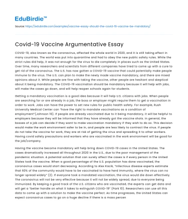 The Case for Mandatory COVID-19 Vaccination in the United States