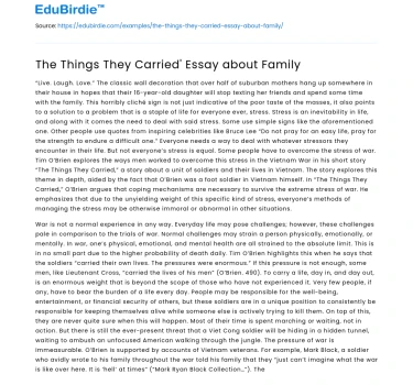 The Things They Carried’ Essay about Family