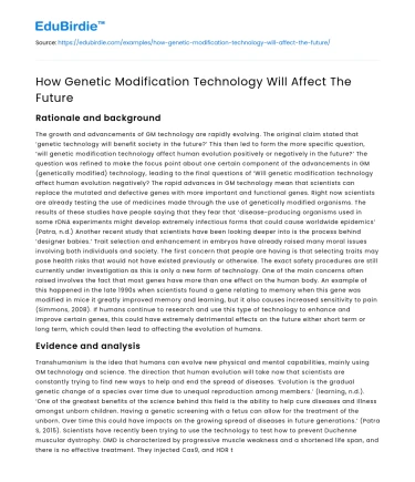 How Genetic Modification Technology Will Affect The Future